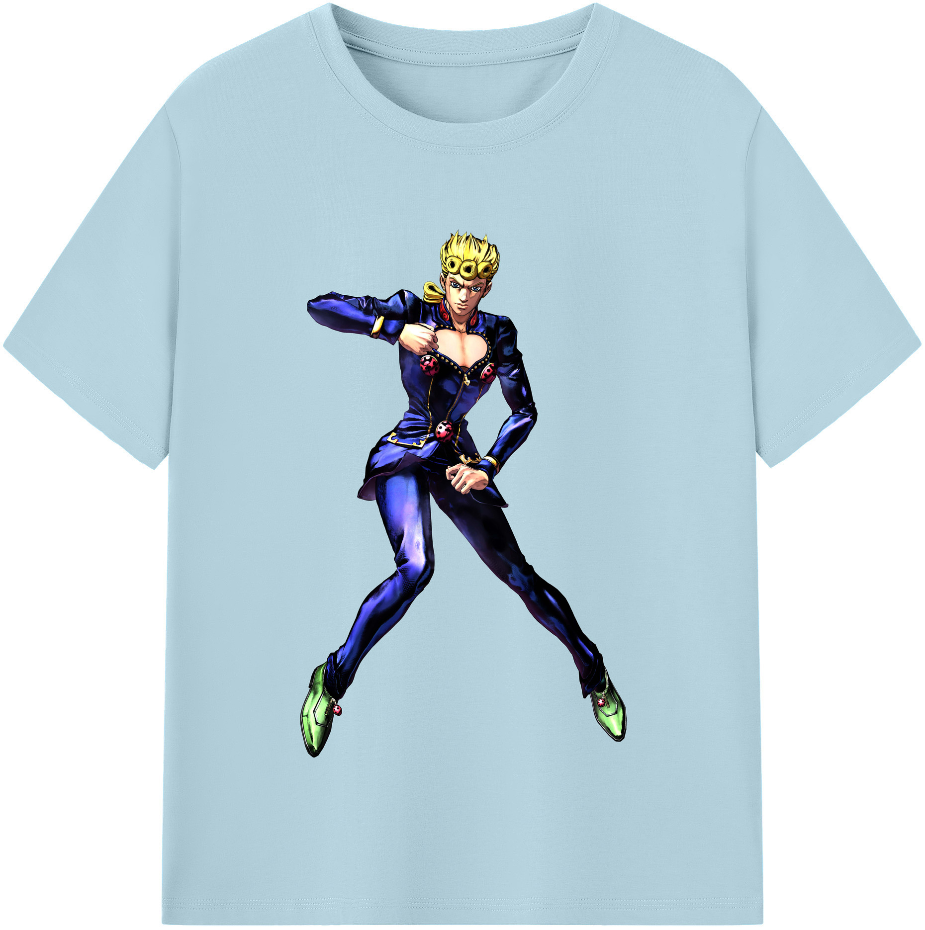 （画像用） ジョジョの奇妙な冒険 ジョルノ?ジョバァーナ JoJo's Bizarre Adventure Giorno Giovanna 綿100％半袖Tシャツ（フロントプリント）